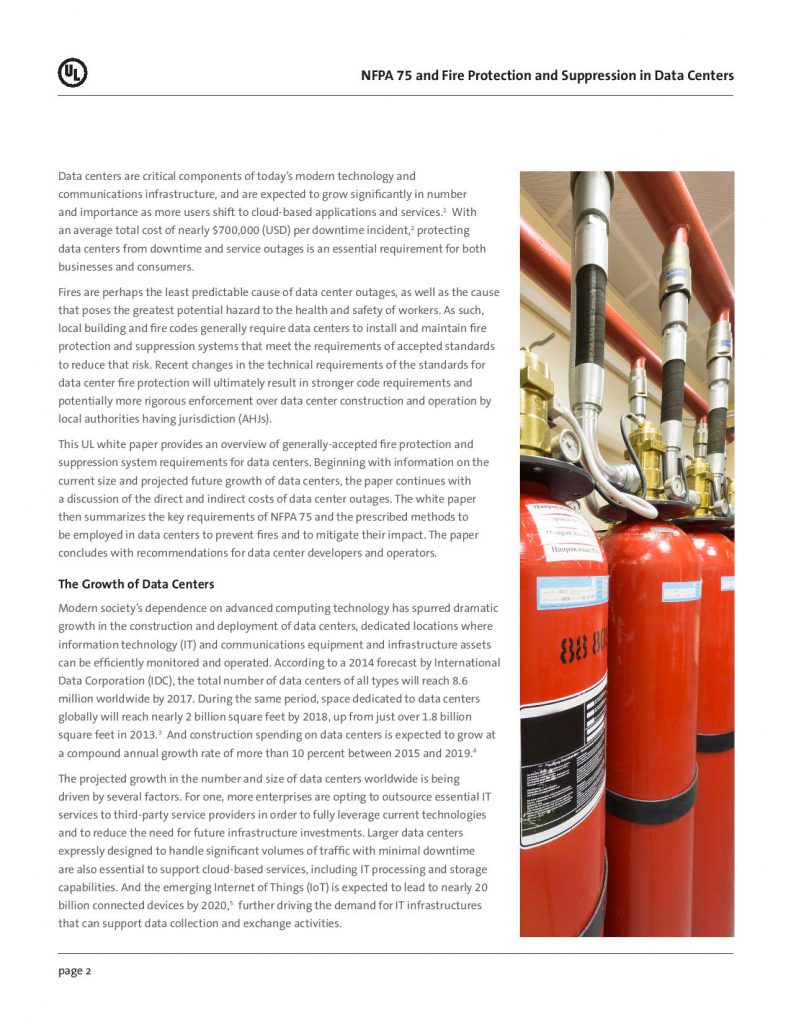 NFPA 75 and Fire Protection and Suppression in Data Centers 02